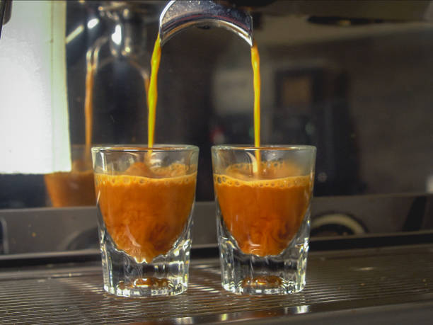 Espresso Machine Pouring Shots