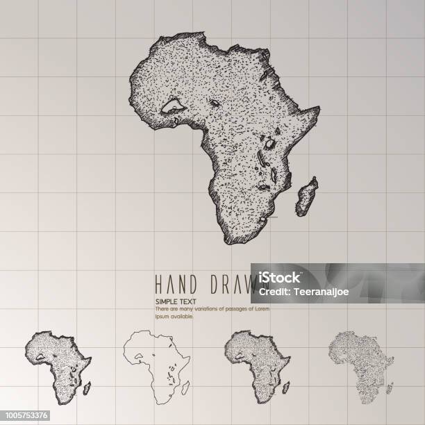 Hand Drawn Africa Map Stock Illustration - Download Image Now - Africa, Map, Drawing - Art Product