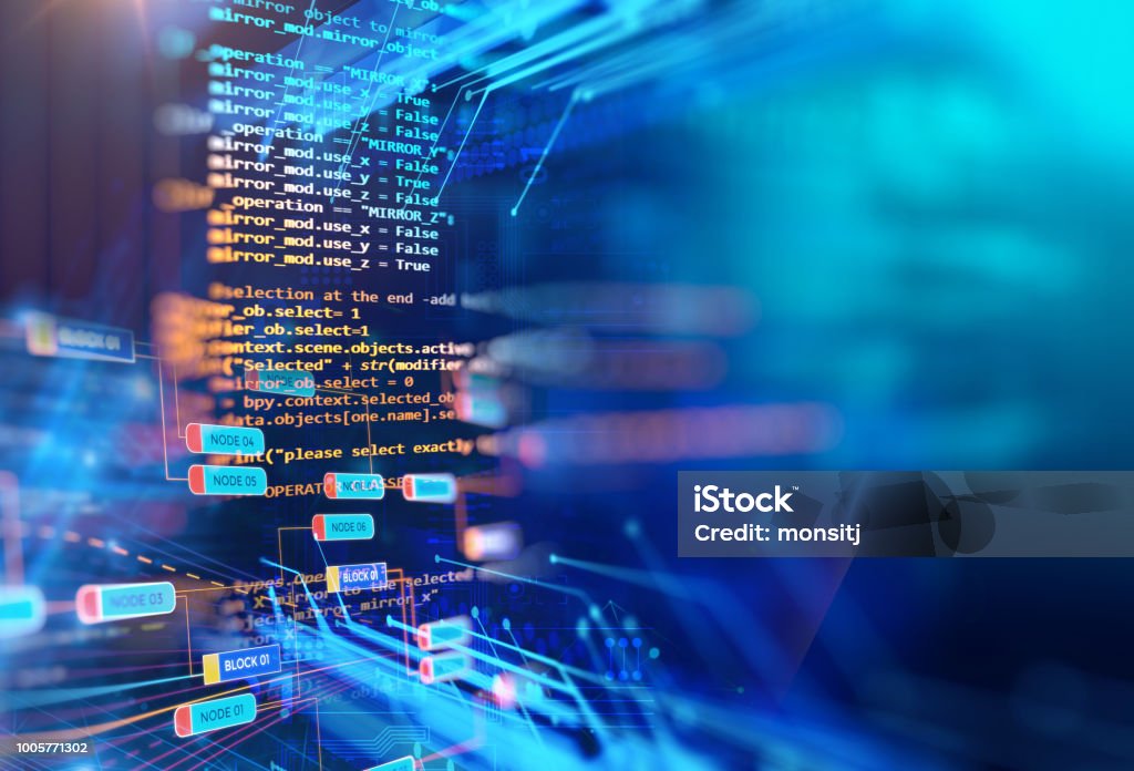 Programming Code Abstract Technology Background Footage Stock Photo ...
