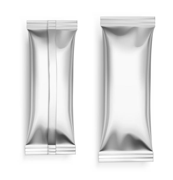 istock Universal mockups of blank packaging flow pack for food, cosmetic and hygiene. Front and back view. 1005789426