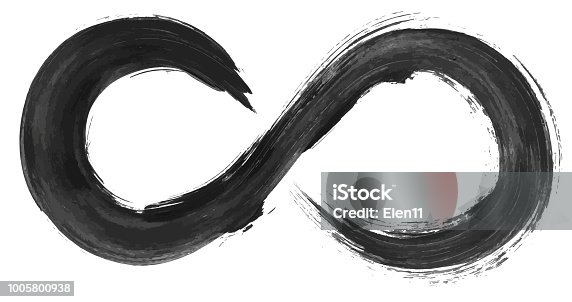 istock Grunge infinity symbol. Watercolor hand drawn vector illustration. 1005800938