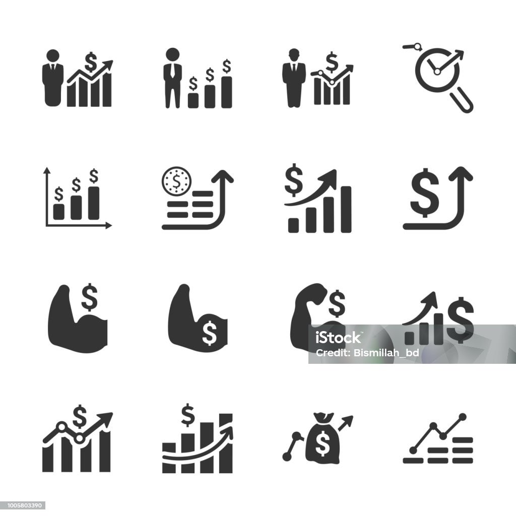 Financial Strength Icons - Blue Version Icon Symbol stock vector