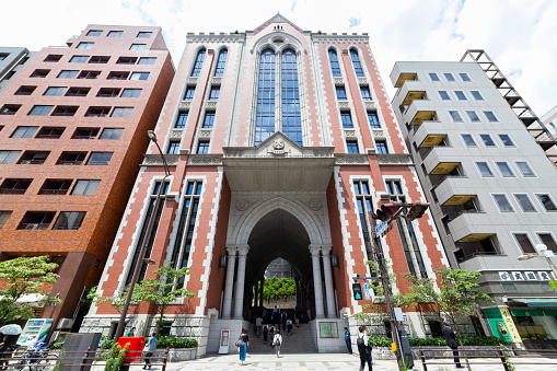 Minato, Tokyo, Japan-June 13, 2018: Keio University is a private university located in Minato, Tokyo, Japan. It is known as the oldest institute of modern higher education in Japan.