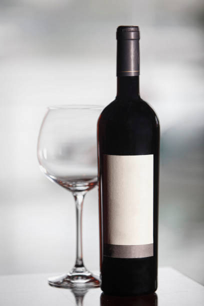 istock Bottle of black wine and empty glass 1005811968