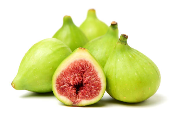 istock Fig fruits whole and cut half on white background 1005815150