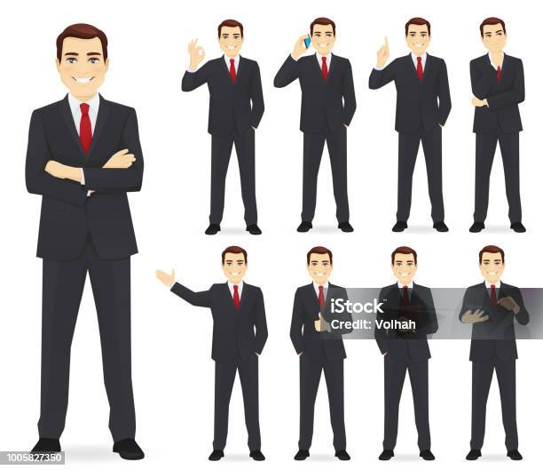 Business Man Set Stock Illustration - Download Image Now - Suit, Men, Businessman