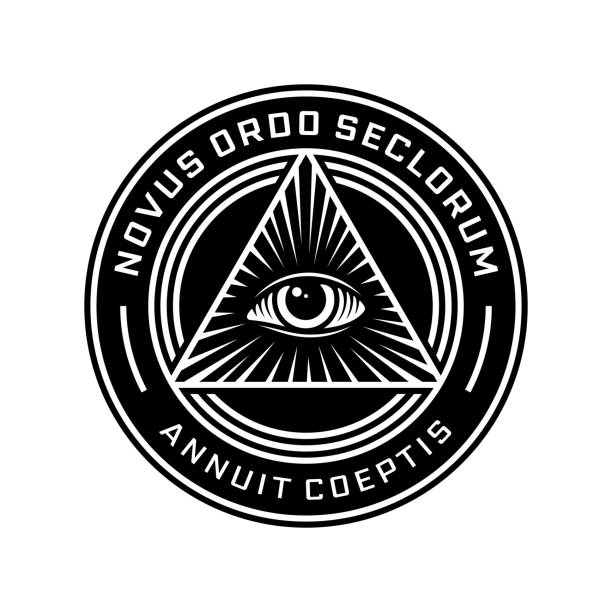 New World Order Emblem with All-Seeing Eye. Novus Ordo Seclorum Vector illustration illuminati stock illustrations