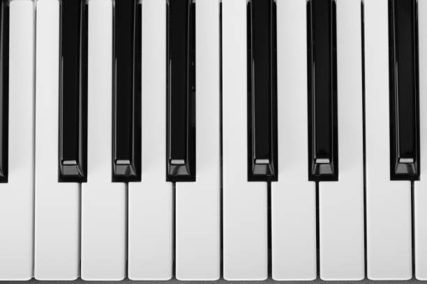 istock Piano keyboard of synthesizer close-up. Top view 1005860478