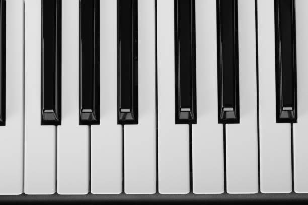 istock Piano keyboard of synthesizer close-up. Top view 1005860492