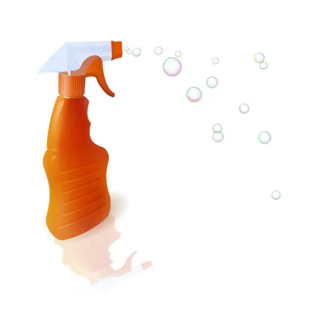 Vector illustration of Bottle with sprayer.