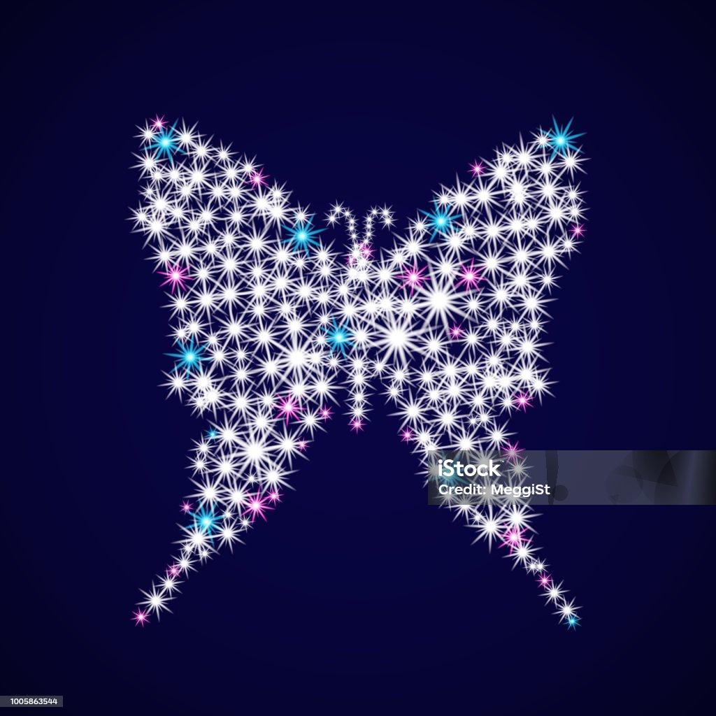 Decoration in the form of a butterfly. Decoration in the form of a butterfly. Beautiful shiny stars. Vector illustration. Abstract stock vector