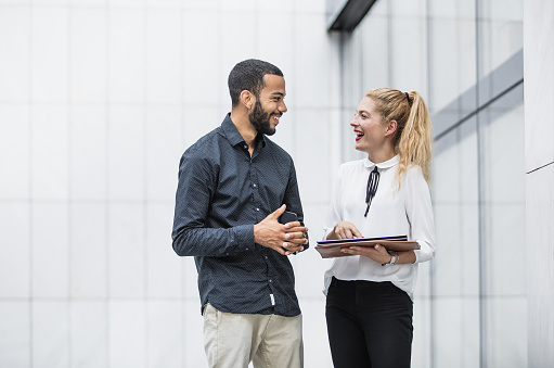 Business People Discussing Outdoors