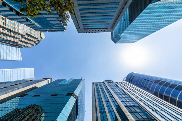 istock Seoul financial district, Office buildings from below 1005874952
