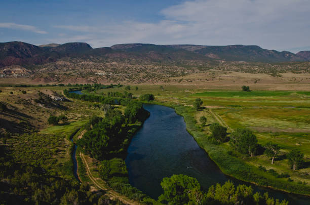 istock The curving green river in the browns park area. 1005885698