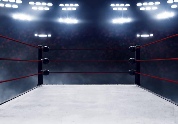 anello di boxe professionale - wrestling sport conflict competition foto e immagini stock