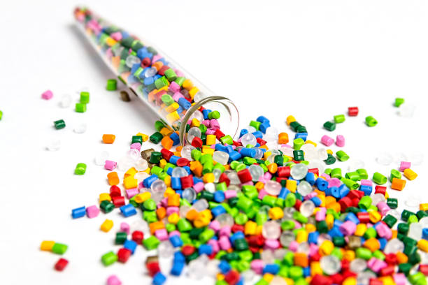 istock Plastic granules. Polymer pellets. Polymeric dye. Colorant pellets. 1005890864