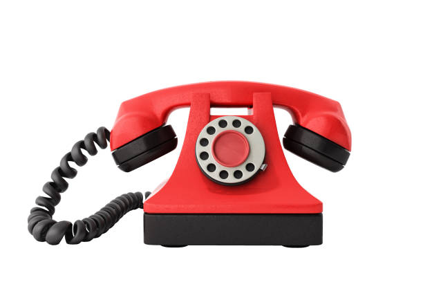 istock Hot line concept Red vintage telephone taking a call ideal for contact page 3d render on white no shadow 1005894064