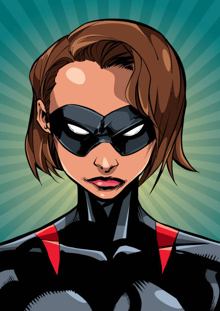 ilustrações, clipart, desenhos animados e ícones de super-heroína retrato ray light - sex symbol female women cartoon