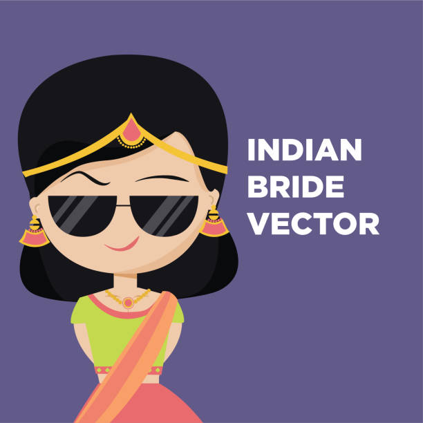 Indian Bride Avatar Stock Illustration - Download Image Now - Bridal Show,  Bride, Cartoon - iStock