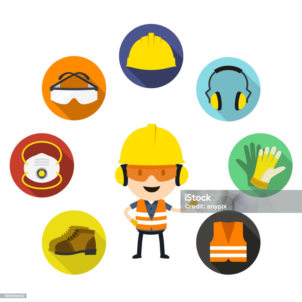 Personal Protective Equipment And Safety Icons Stock Illustration -  Download Image Now - Safety, Security, Protective Workwear - iStock