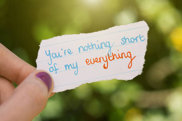 istock Passionate little  hand-written note  