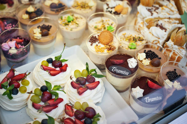 istock Desserts at the restaurant inside the refrigerator. 1005927654