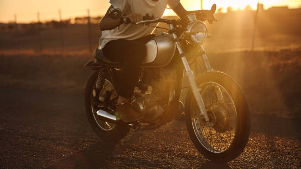 istock Male biker riding fast on his bike 1005946148