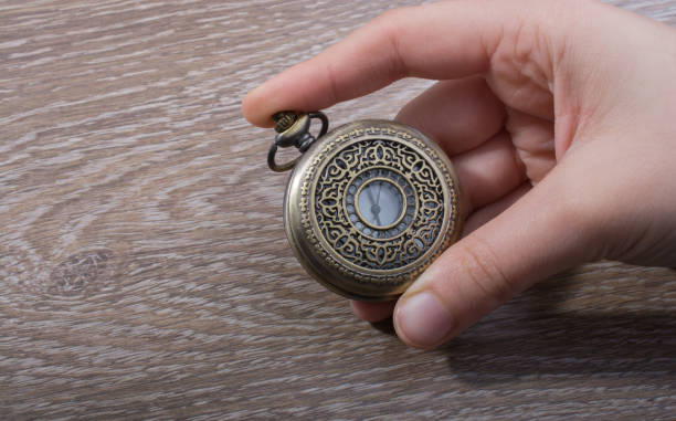 istock Retro style pocket watch in hand 1005948402