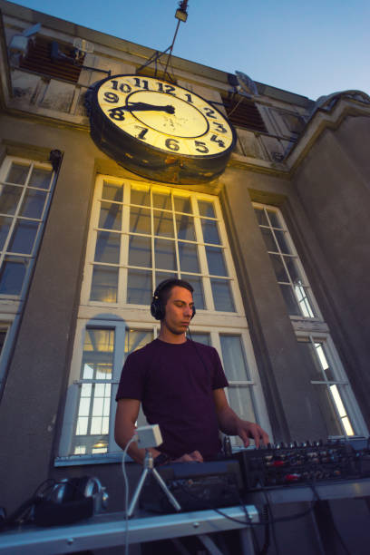 Dj mixing music on the stage