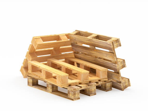 istock Pile of brown wooden pallets 1005977954