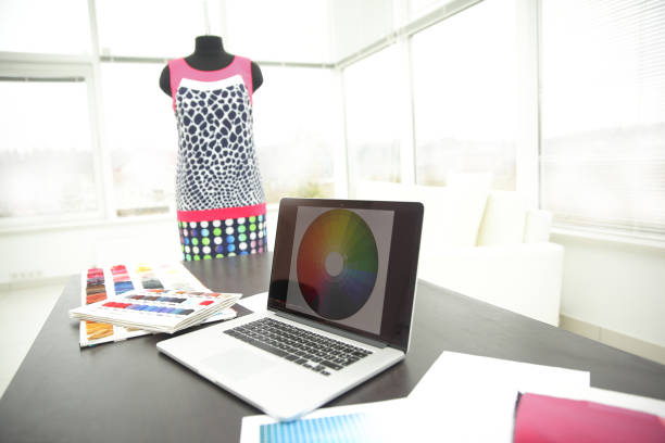 istock laptop and tissue samples on the desktop of the designer 1005978634