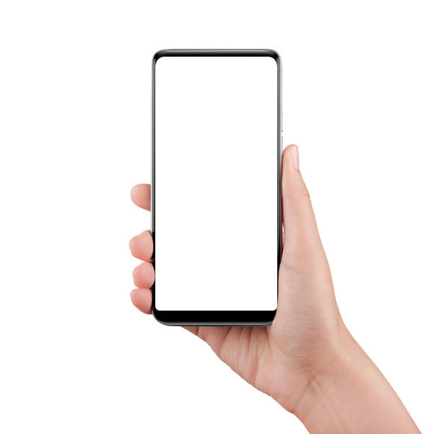 istock Isolated female hand holding a cellphone. 1005983590