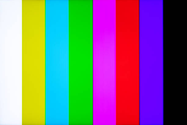 TV 4K flat screen lcd or oled, plasma realistic with rainbow bars.