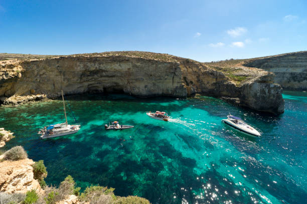 istock Malta, Comino island, panoramic view of the cliffs and the sea 1005990884