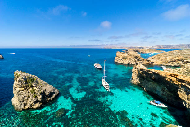 istock Malta, Comino island, panoramic view of the cliffs and the sea 1005998344