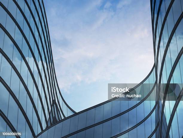 Perspective Of High Rise Building And Dark Steel Window System With Clouds Reflected On The Glassbusiness Concept Of Future Architecturelookup To The Angle Of The Building Corner 3d Rendering Stock Photo - Download Image Now