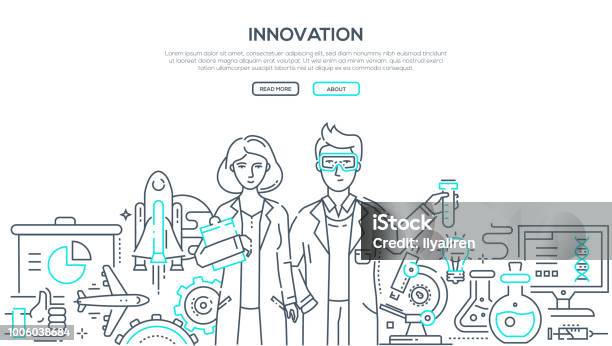 Innovation Line Design Style Isolated Illustration Stock Illustration - Download Image Now