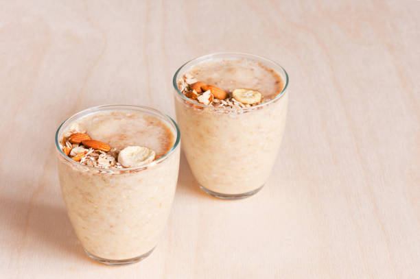 istock Fresh banana smoothies with oat 1006057538