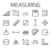 Measuirng related vector icon set.