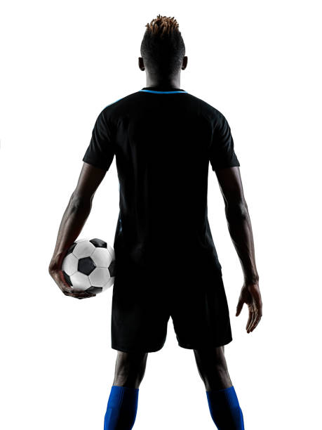 istock one african soccer player man isolated white background silhouet 1006064374