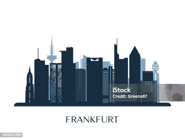 Frankfurt Skyline Monochrome Silhouette Vector Illustration Stock Illustration - Download Image Now