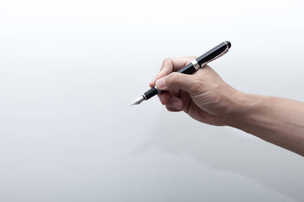 The ink flowed fron the pen
