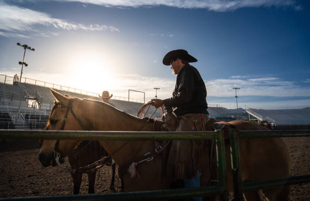 istock Cowboy at rodeo arena 1006103032