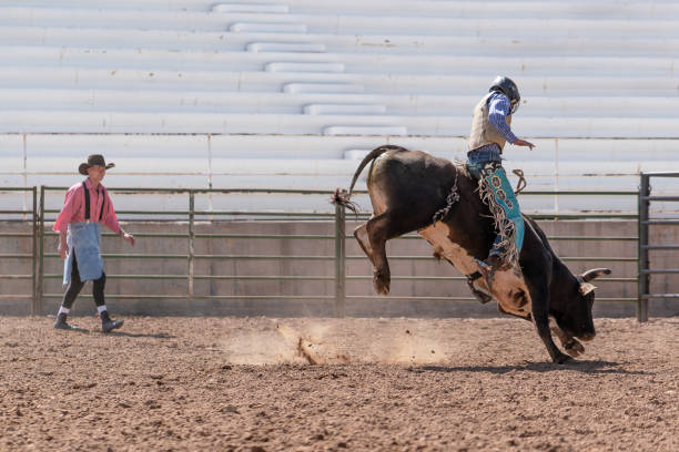 istock Clown working a bull at the rodeo 1006103148
