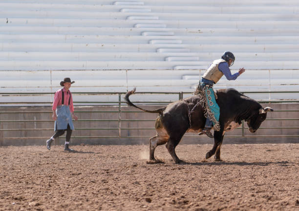 istock Clown working a bull at the rodeo 1006103152
