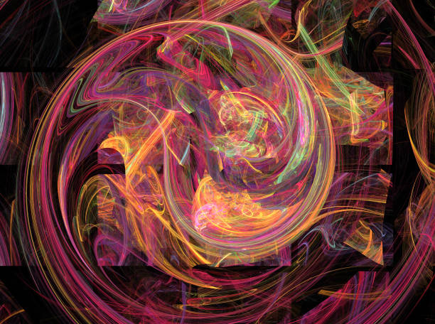 istock Abstract illustration of a fractal pattern on black background 1006106136