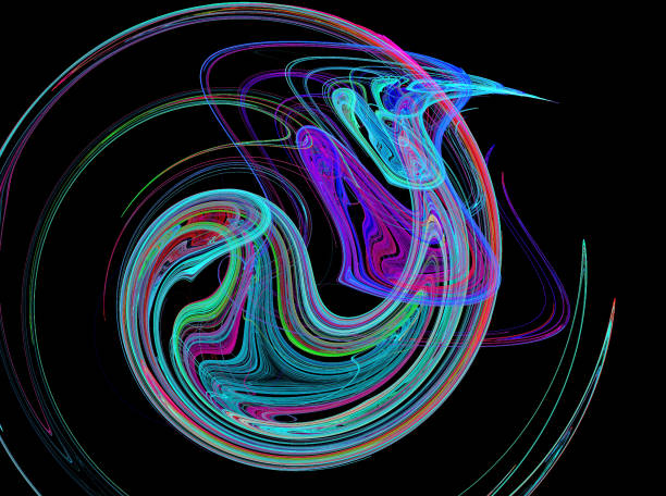 istock Abstract illustration of a fractal pattern on black background 1006106494