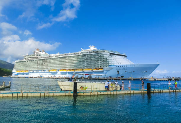 Royal Caribbean, Oasis of the Seas docked in Labadee, Haiti on May 1 2018 Labadee, Haiti - MAY 01, 2018: Royal Caribbean, Oasis of the Seas docked in Labadee, Haiti on May 1 2018. The second largest passenger ship ever constructed behind sister ship Allure of the Seas. citadel haiti photos stock pictures, royalty-free photos & images