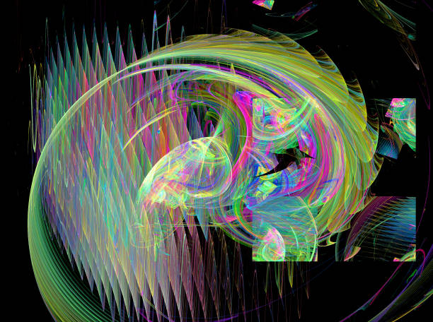 istock Abstract illustration of a fractal pattern on black background 1006107200
