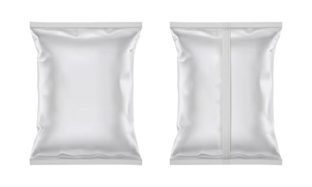 illustrations, cliparts, dessins animés et icônes de sac de feuille de plastique blanc vecteur pour la conception d’emballage - airtight food box package